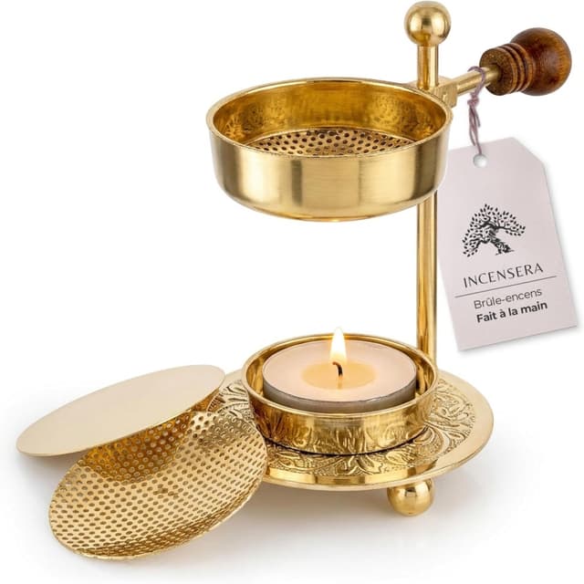 Imagen de Incensera Brûleur d'encens réglable en hauteur Doré en OfertitasTOP