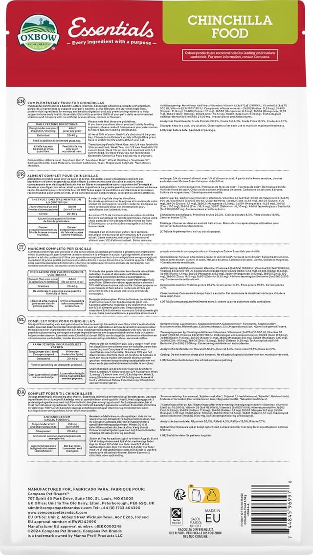 Thumbnail 1 de Oxbow Essentials cibo per cincillà 1,5 kg 🐾
