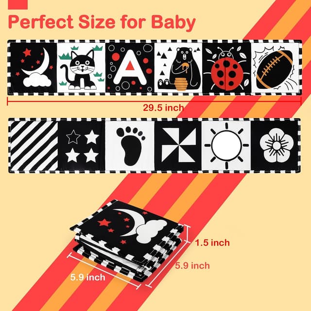 Detalle 2 de URMYWO Black and White Tummy Time Baby Toys