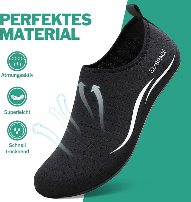 Detalle 2 de Sixspace Badeschuhe für Herren & Damen: Schnell trocknende Wasserschuhe zum Surfen, Strand & Pool