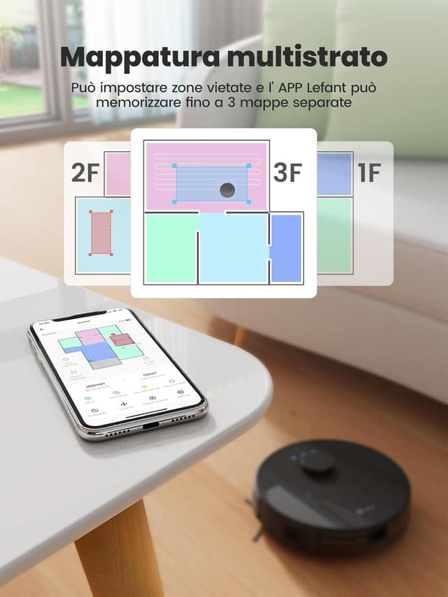 Thumbnail 4 de LEFANT M1 robot aspirapolvere 5500Pa ultra sottile ⭕🤖📦 📟📱📱📱📱📱📱📱📱📱📱
