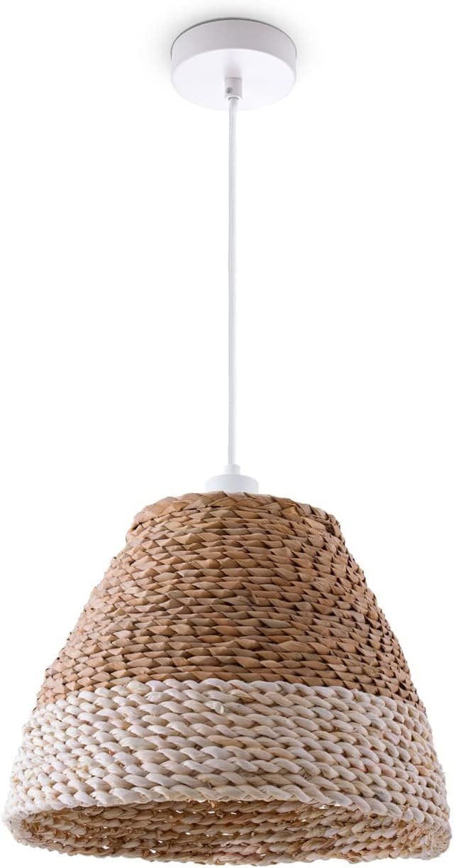 Imagen de Paco Home Lámpara Colgante Beige para Comedor con Cable Textil en OfertitasTOP