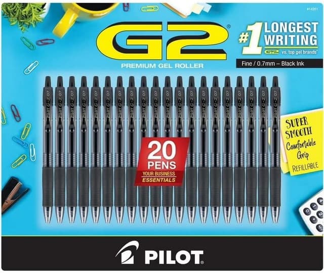 Detalle de Pilot G2 Premium Gel Roller Pens 0.7 Fine Point, Pack of 20 ✏