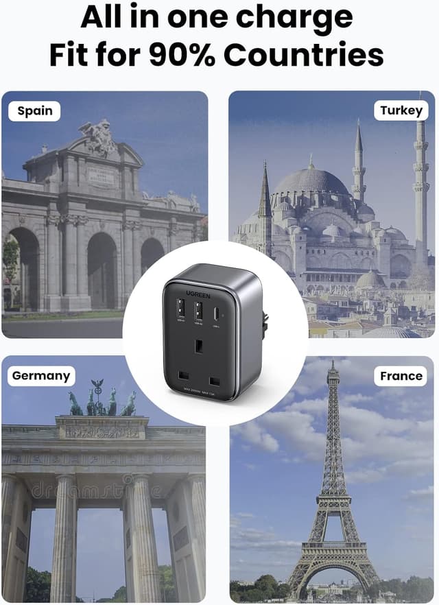 Thumbnail 6 de UGREEN UK to EU Plug Adapter 30W