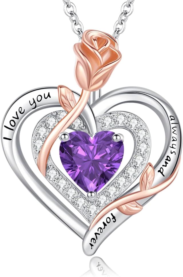 Detalle de LAVUMO Halskette mit Herz, Rose, 925