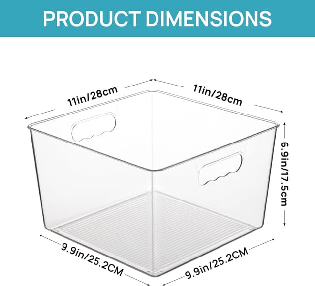 Thumbnail 1 de Vtopmart 4 Pack Clear Storage Bins 6.9in