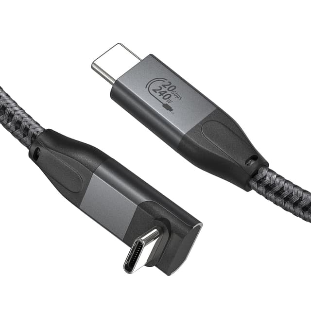 Detalle de XAOSUN 240W USB‑C Schnellladekabel (1,5 m) mit 90° Winkel & 20 Gbps USB 3.2 Gen2x2