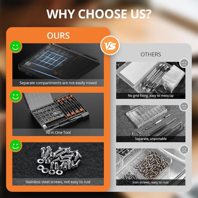 Detalle 2 de JOREST Brillen Reparatur Werkzeug Kit – Schraubendreher, Pinzette & Nasenpads für Brillen und Sonnenbrillen