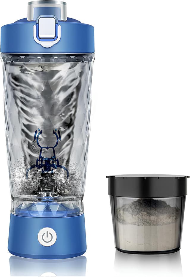 Detalle de Electric Protein Shaker Bottle 550ml Blue