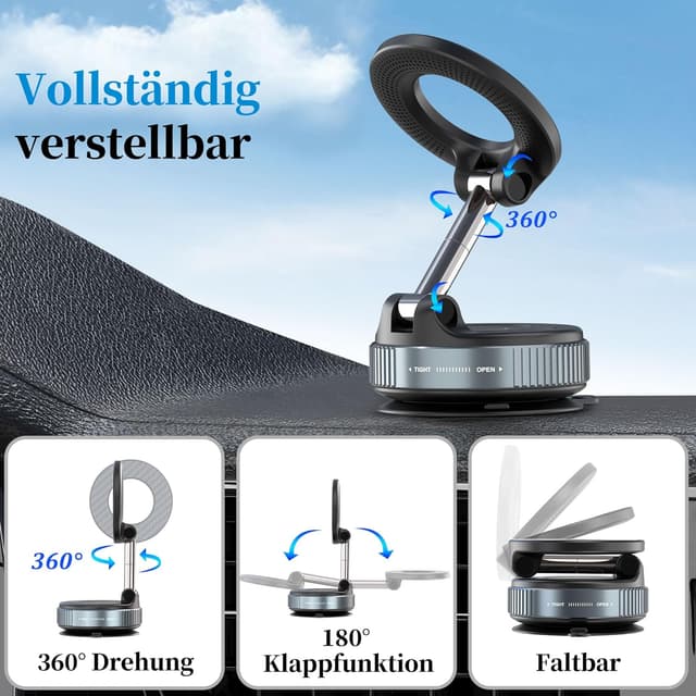Detalle 1 de PlusAcc Magnet Handyhalterung 360° drehbar