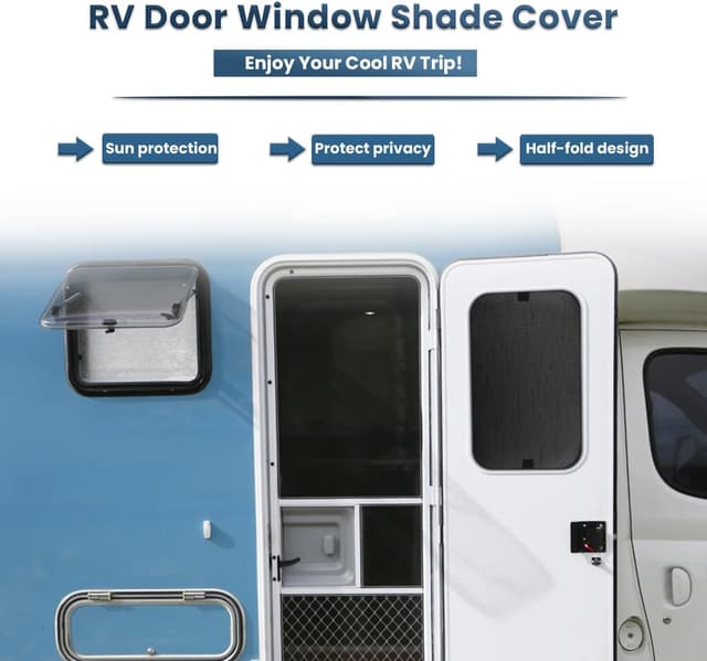 Detalle 2 de Safoner RV Door Window Shade Cover (16 x 25 inch) – Sun Blackout Privacy Fabric