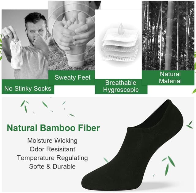 Detalle de Toes Home Sneaker-Socken im 8er-Set als No-Show Füßlinge (Bambus, rutschfest) – Damen & Herren