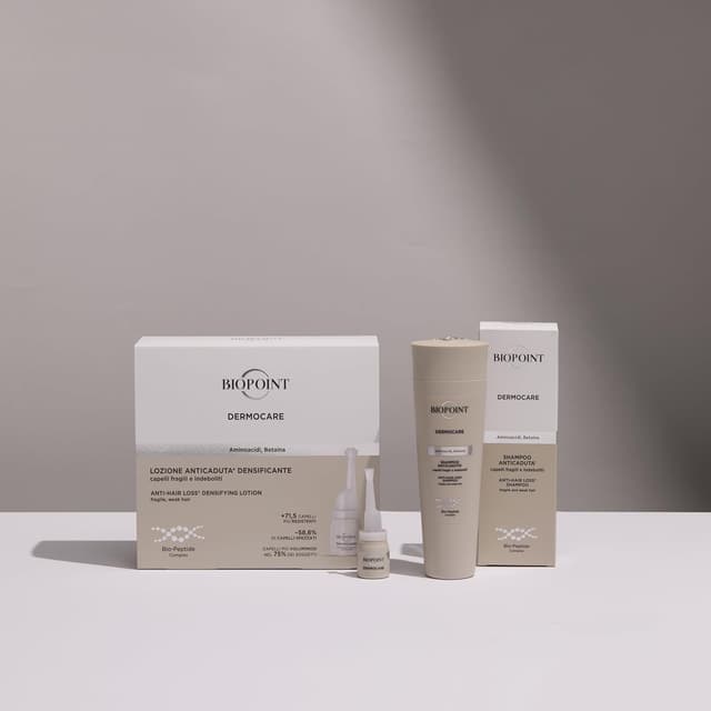 Detalle 2 de Biopoint Dermocare Shampoo Anticaduta con Aminoacidi e Betaina (200 ml) per capelli fragili