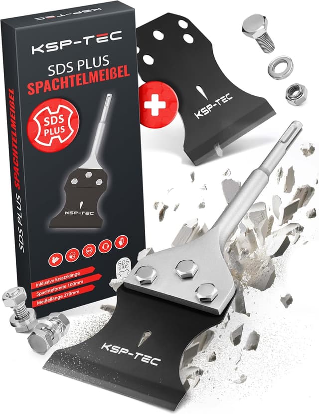 Detalle de KSP-TEC SDS Plus Spachtelmeißel mit Ersatzklinge