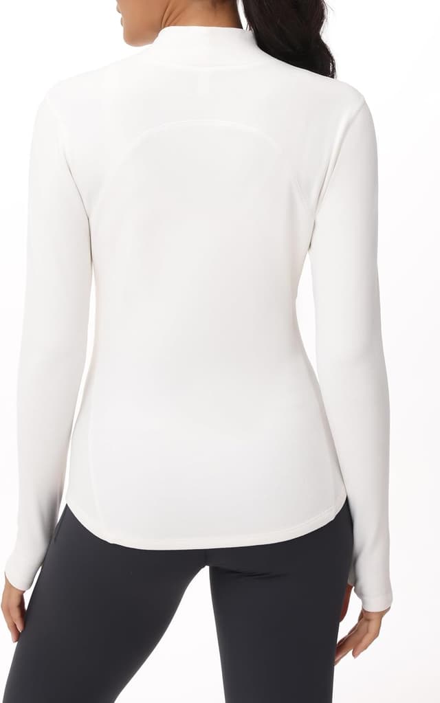 Detalle de THE GYM PEOPLE Maglia a collo alto in pile con fori per il pollice