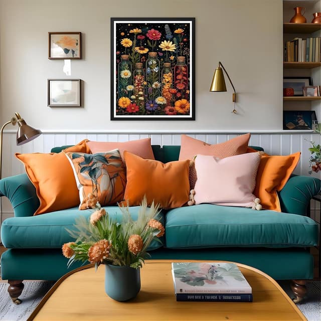 Detalle de Lonmo Art Flowers Paint by Numbers Kit (16x20inch) for Adults