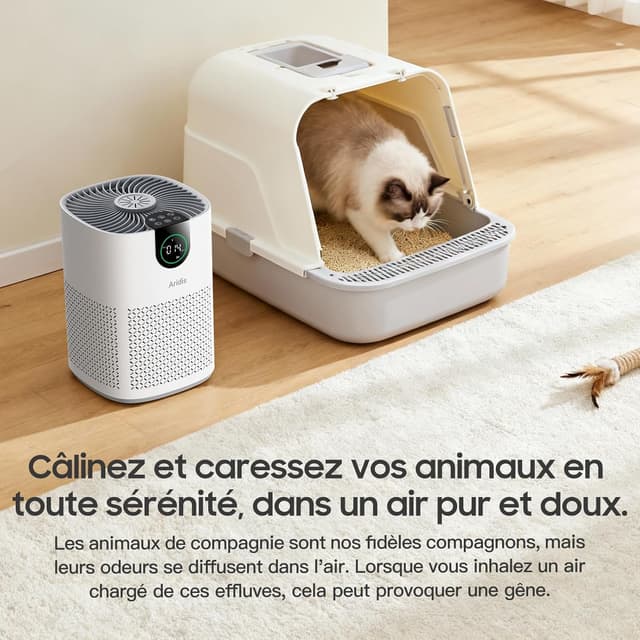 Detalle de Purificateur d’air Aridis S-Mini HEPA pour chambre (pollen, allergies, odeurs, poils) – 3 vitesses, silencieux