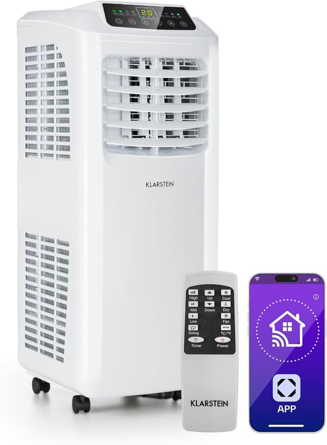 Detalle de Klarstein Climatiseur Mobile Silencieux 3-en-1 Smart (7000 BTU) : refroidissement, déshumidification et ventilation