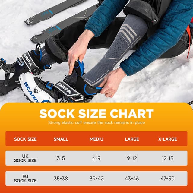 Thumbnail 6 de TANSTC Merino Ski Socks, 2 pairs