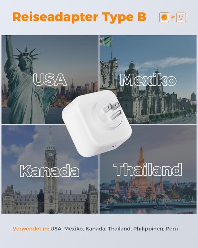 Thumbnail 1 de TESSAN Reiseadapter USA EU 6-in-1