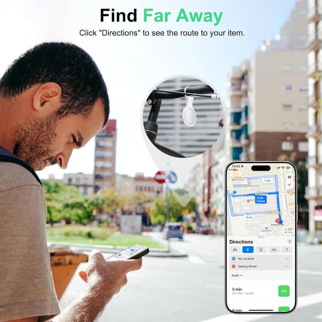 Detalle 2 de Bnlei Smart Air Tracker Tag, Find My, iOS, 4 pz