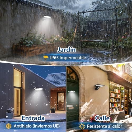 Detalle 2 de JESLED Luz Solar Exterior con Sensor de Movimiento (2 paquetes, 90 LED) e IP65 para jardín y camino