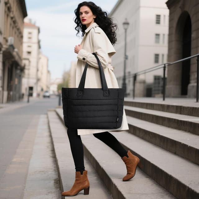 Detalle 2 de Axcone Handtasche Damen Shopper wasserdichte Laptop-Tote Bag (für 15,6 Zoll)