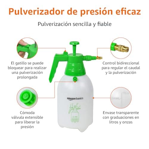 Detalle 2 de Amazon Basics Pulverizador a presión 2 L gatillo bloqueo