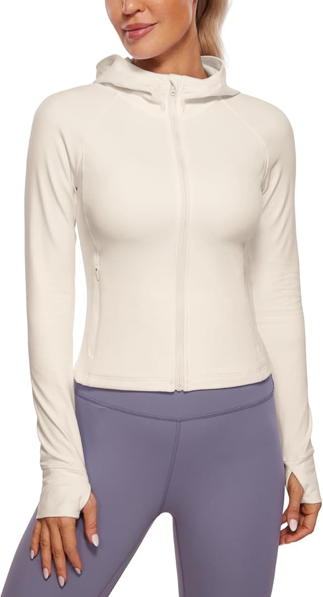 Detalle de CRZ YOGA Butterluxe : veste à capuche d’entraînement zippée intégrale pour femme