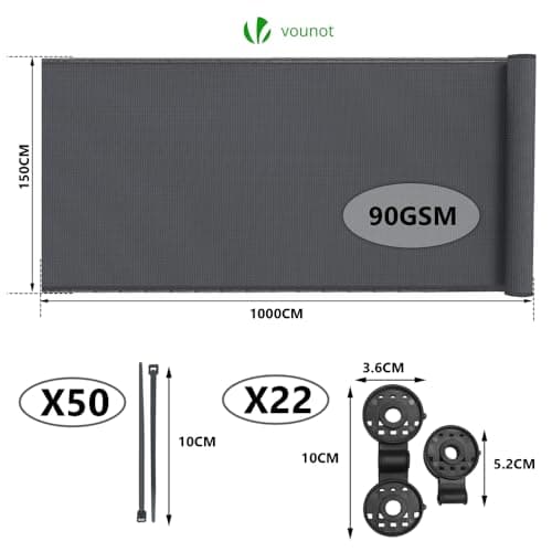 Thumbnail 1 de VOUNOT Malla Sombreo 1,5×10 m para privacidad