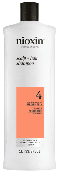 Detalle de Nioxin 4 Champú para Cabello Teñido Debilitado 1000ml 💇♀
