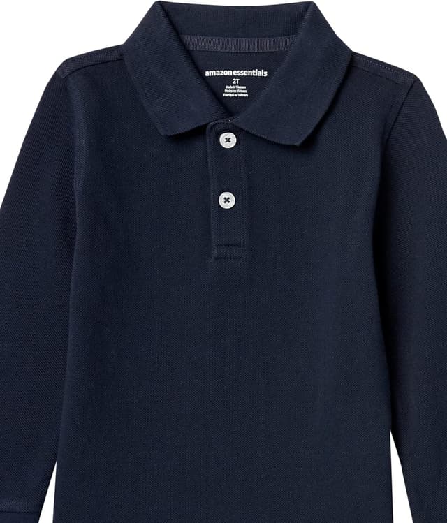 Detalle 2 de Long-Sleeve Pique Polo for Boys, Classic Fit