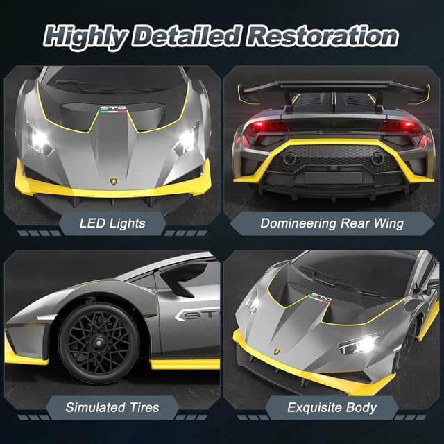 Detalle 2 de Lamborghini RC Drift Car 1:18 4WD – high-speed remote control drift car with proportional throttle and LEDs