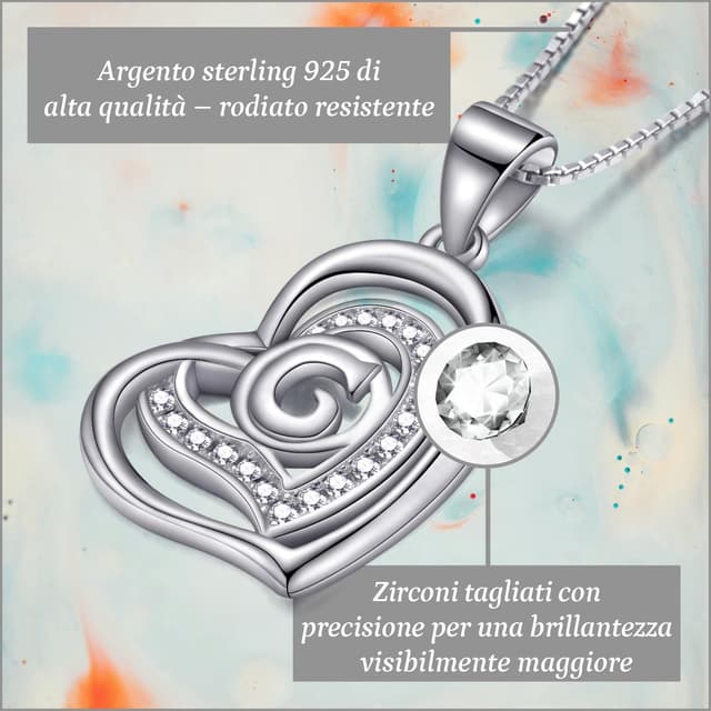 Detalle 2 de Morella Collana cuore zirconi 45 cm