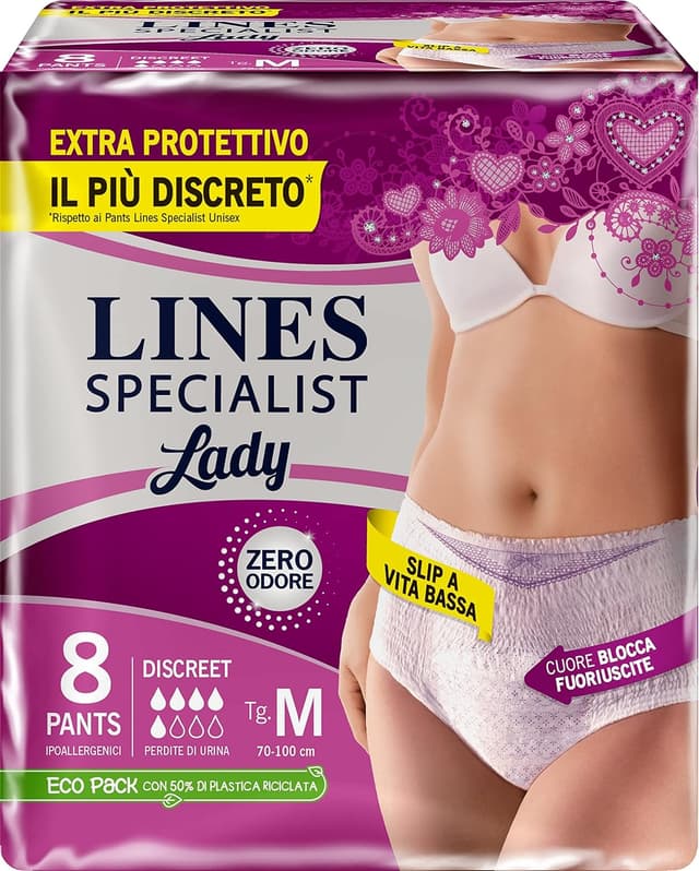 Detalle de Assorbenti per urina Lines Specialist Pants Discreet, taglia M (8 pezzi)