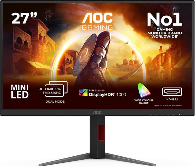 Detalle de AOC Gaming Monitor U27G4XM da 27 pollici 4K UHD, 160Hz, Fast IPS e supporto G-Sync