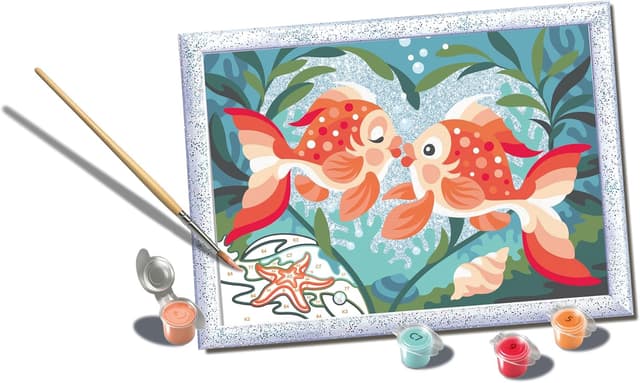 Detalle 2 de Ravensburger Creart D Peces Enamorados 🎨 Kit Pintura Niño 9 Años