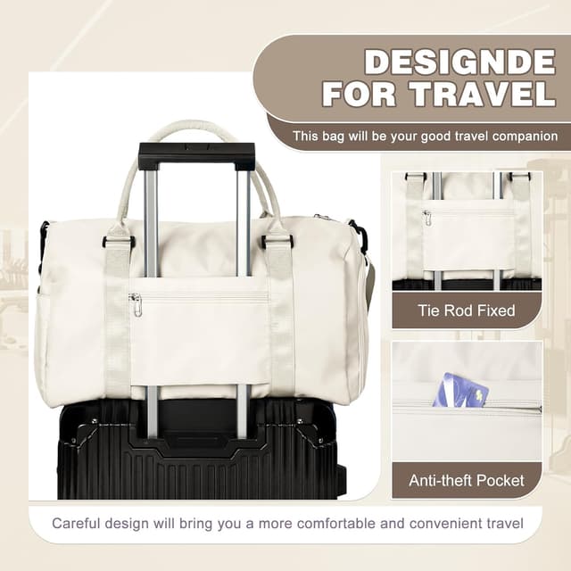 Detalle de WEPLAN Sport Duffel Bag mit Schuhfach & Nassfach – Sporttasche für Damen & Herren, Weekender und Handgepäck