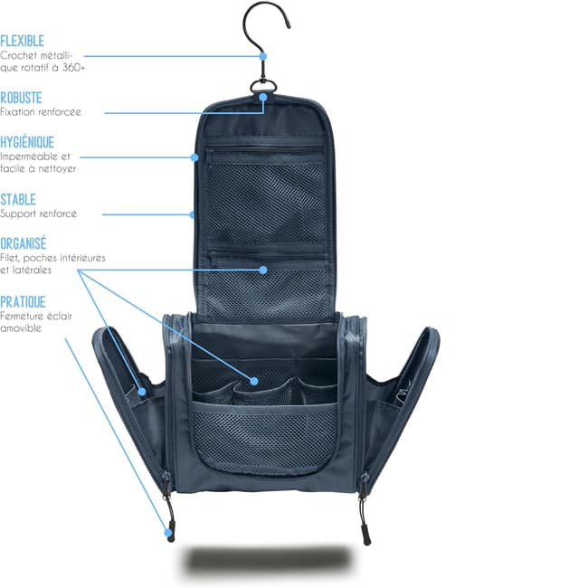 Detalle de TRABONA Grande trousse de toilette suspendue pour homme et femme (Vanity Voyage)