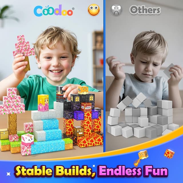 Thumbnail 4 de Coodoo Magnetic Blocks: Mine Magnet World Blocks 🧱