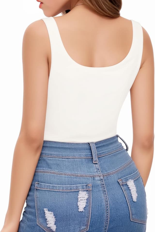 Detalle de ALGALAROUND scoop neck bodysuit tank top