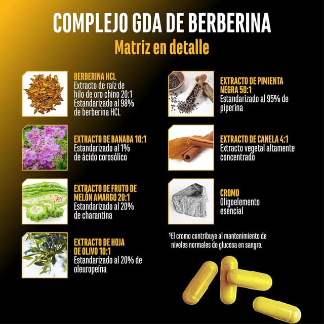 Thumbnail 3 de Complejo de berberina HCL alta dosis Gluco Support