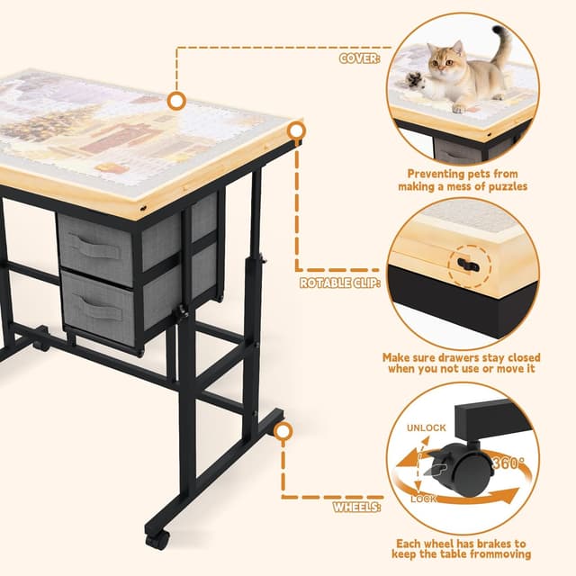 Thumbnail 6 de Jigsaw Puzzle Table with Drawers 1500pcs