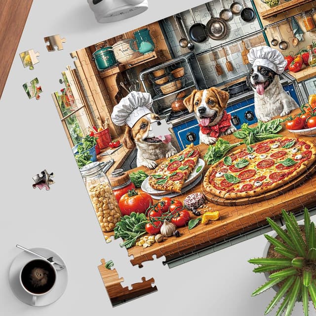 Detalle de TangMosaic Funny Dog Pizza 1000-Piece Jigsaw Puzzle for Adults (70 x 50 cm finished)