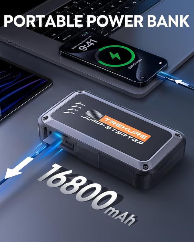 Detalle de TREKURE 4000A 12V Jump Starter 4500A peak