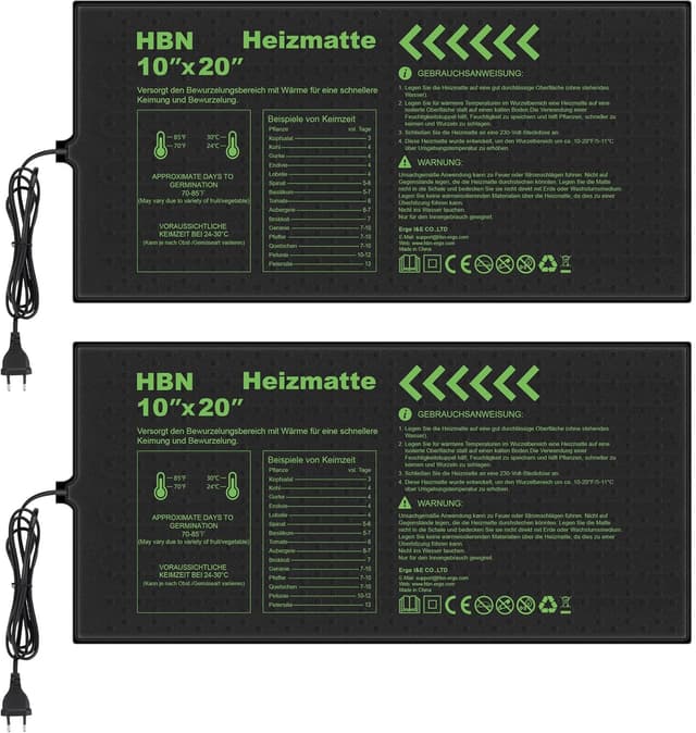 Detalle 2 de HBN Heizmatte 2er Set 17,5 W für Anzucht