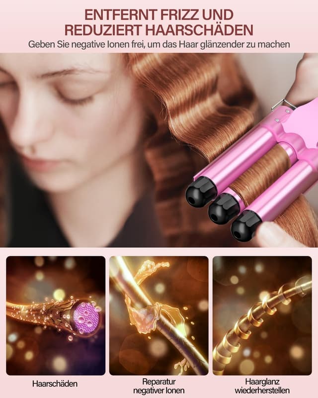 Detalle 2 de YICAIZI Rizador cónico y plancha ondas 25 mm