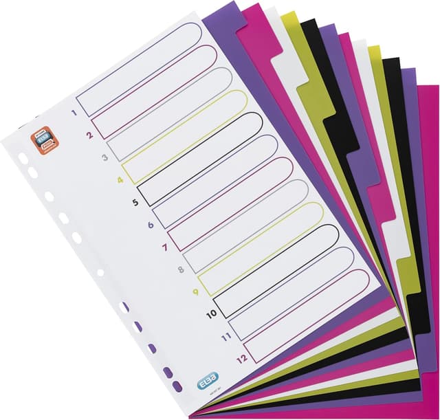 Detalle de Oxford myColour Kunststoff-Register blanko A4 (5-teilig) – 20er Pack