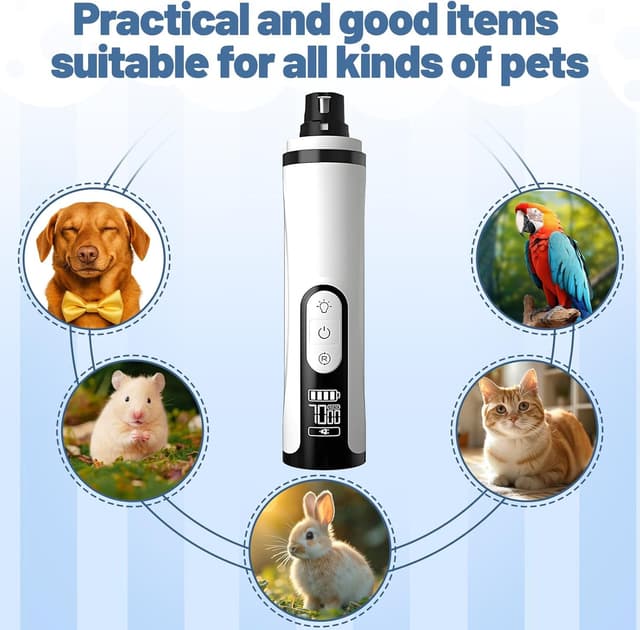 Thumbnail 6 de Heusom Silent Groom Pro Nail Grinder (Quiet dog & cat nail grinder) with 3-speed control, LED light and USB rechargeable battery