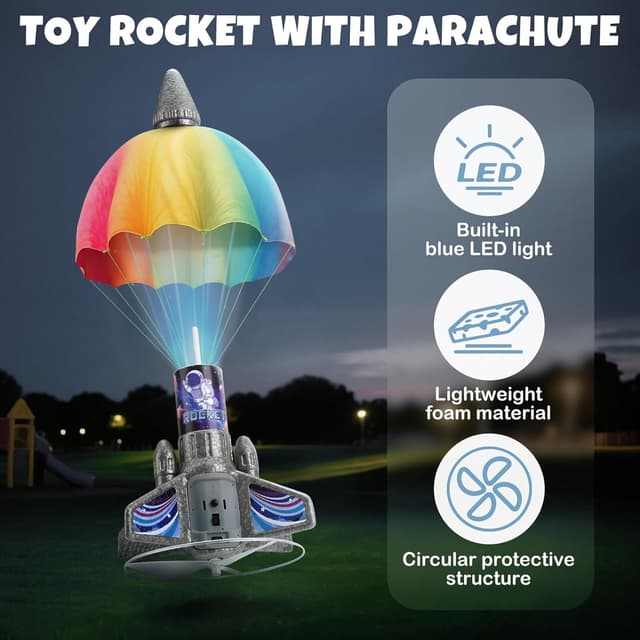 Detalle de Dreamon Rocket Launcher for Kids with Parachute LED Light (rechargeable outdoor space toy)